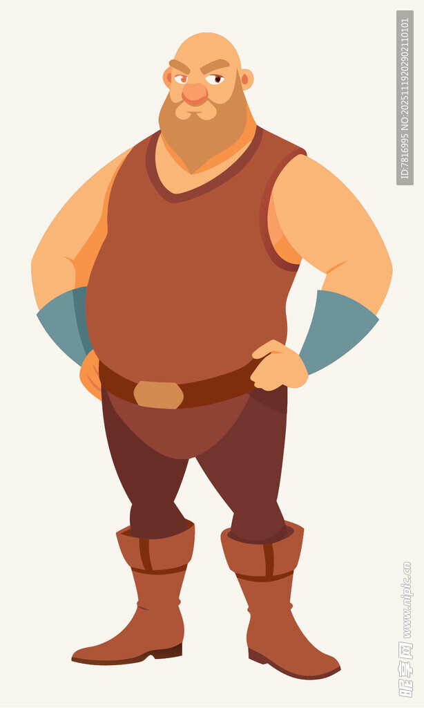 强壮的胡子壮汉形象