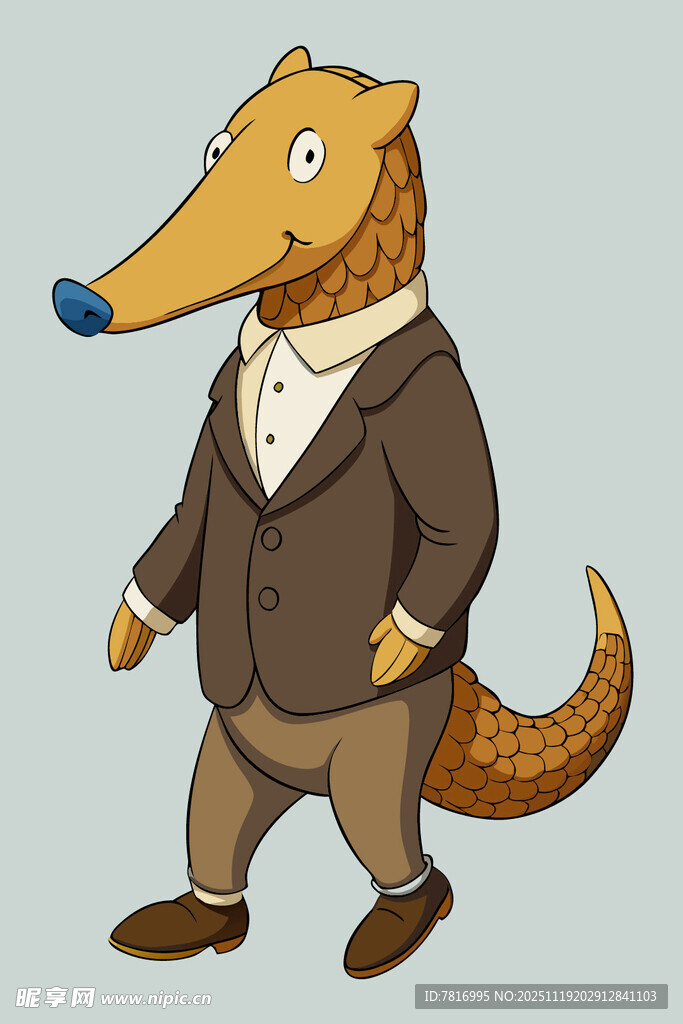 穿着西装的松鼠造型卡通形象