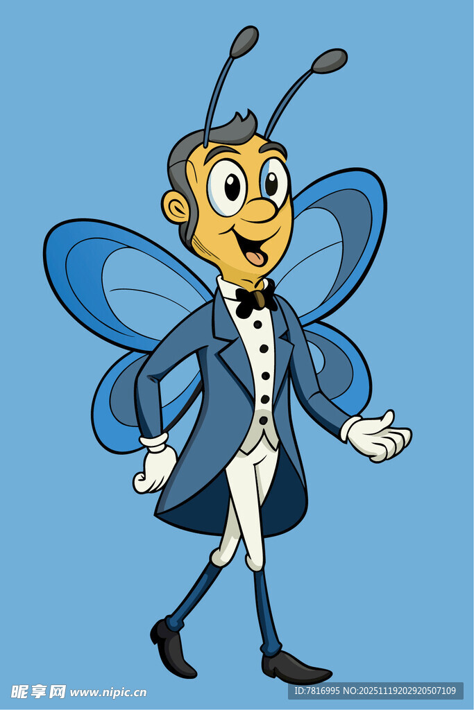 穿着礼服的卡通蜜蜂形象