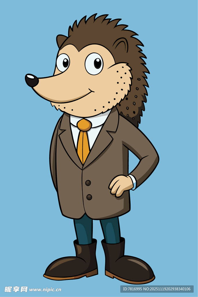 穿西装的刺猬卡通形象