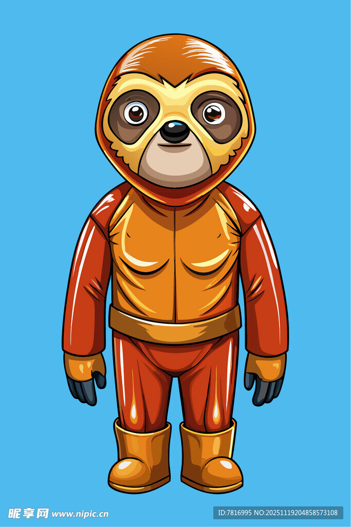 穿盔甲的树懒卡通形象