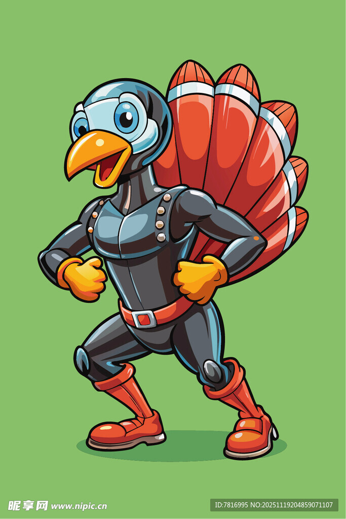 火鸡超级英雄形象