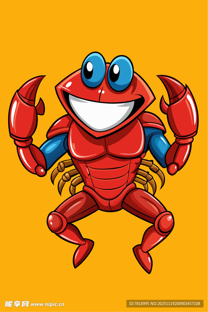跳跃的卡通螃蟹