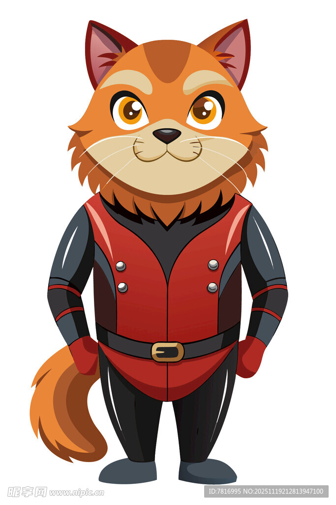 穿制服的可爱拟人化猫咪