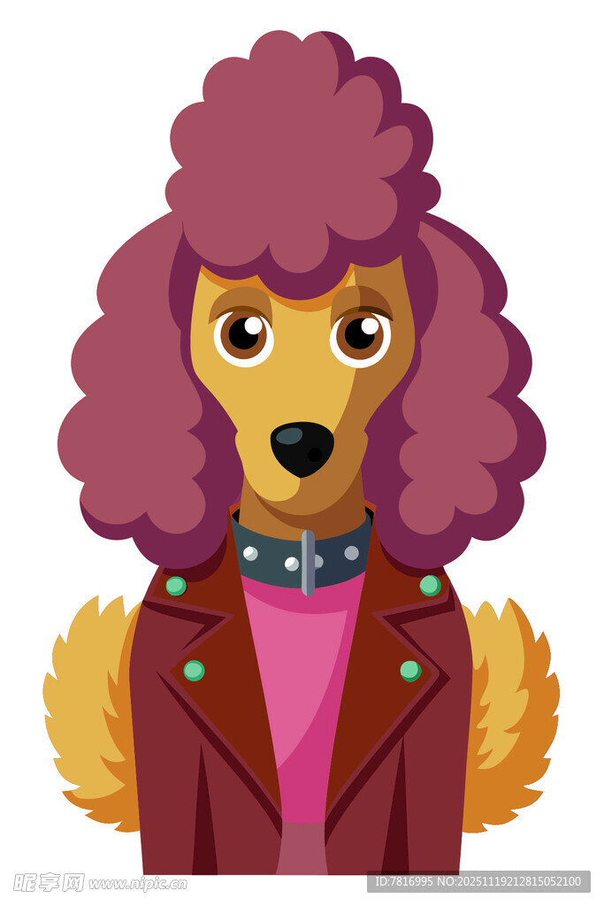 时尚装扮的贵宾犬