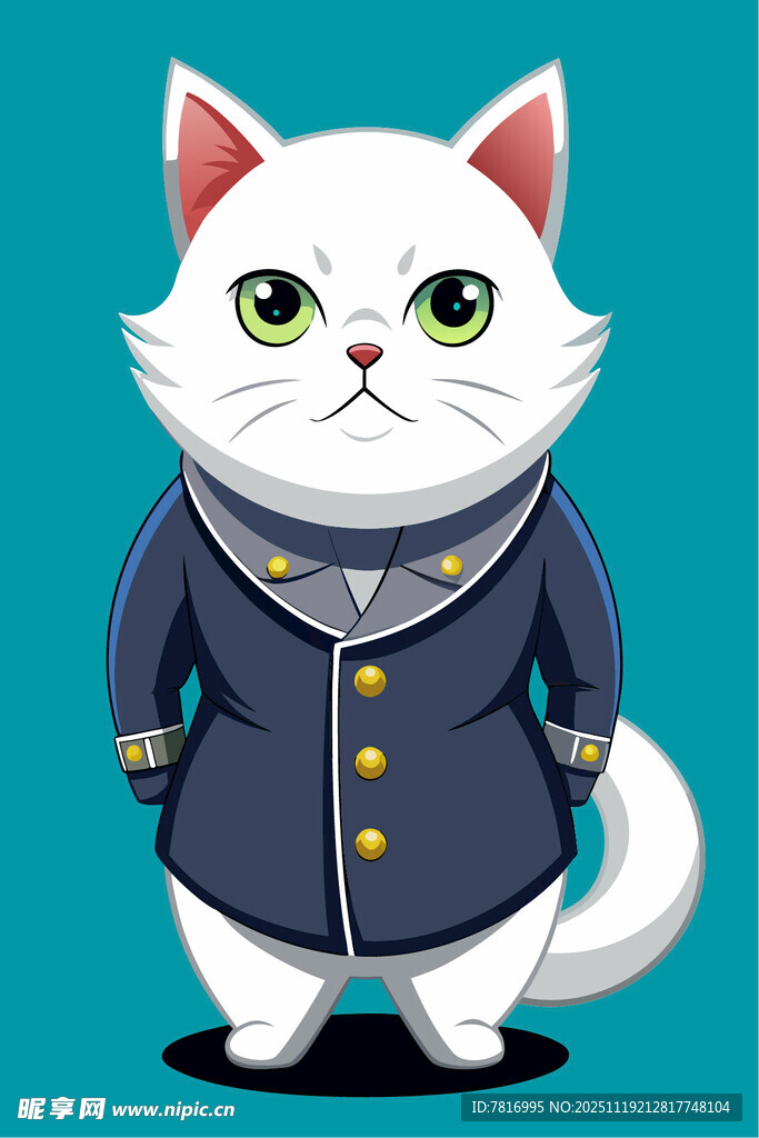 穿制服的可爱猫咪