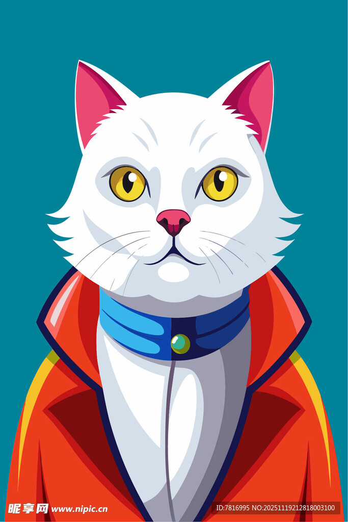 穿红衣的帅气猫咪