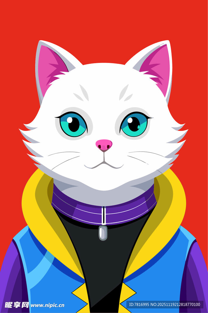 穿服饰的可爱猫咪形象