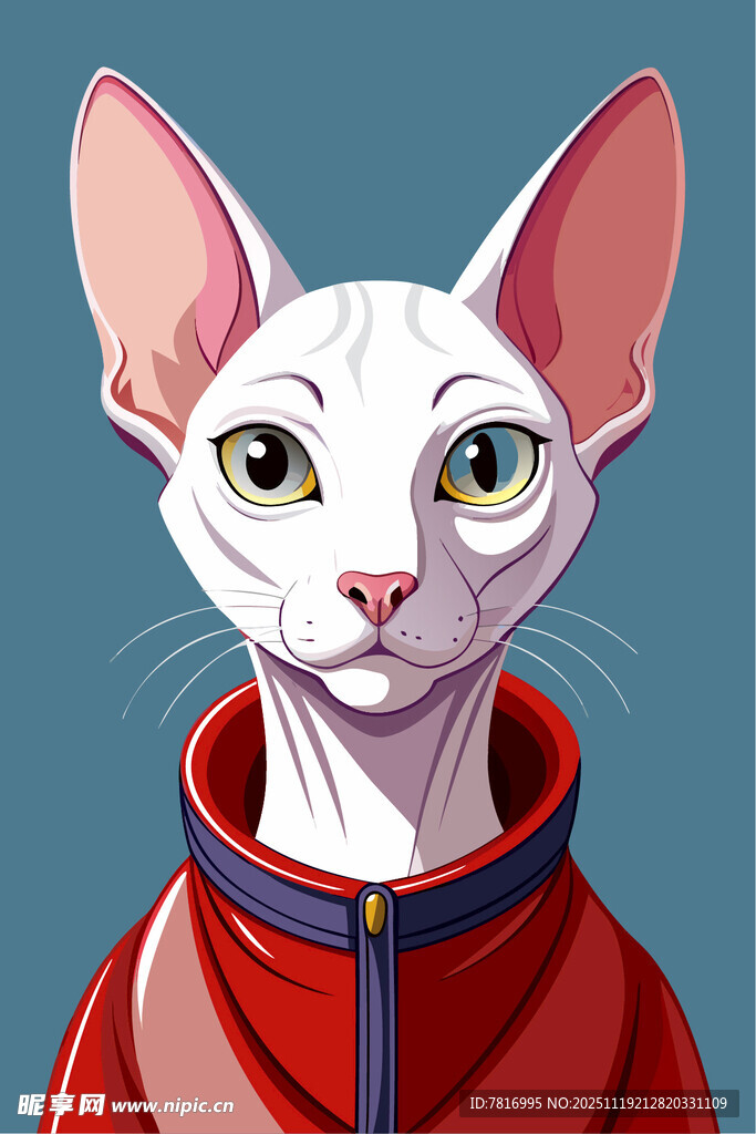 穿红衣的无毛猫