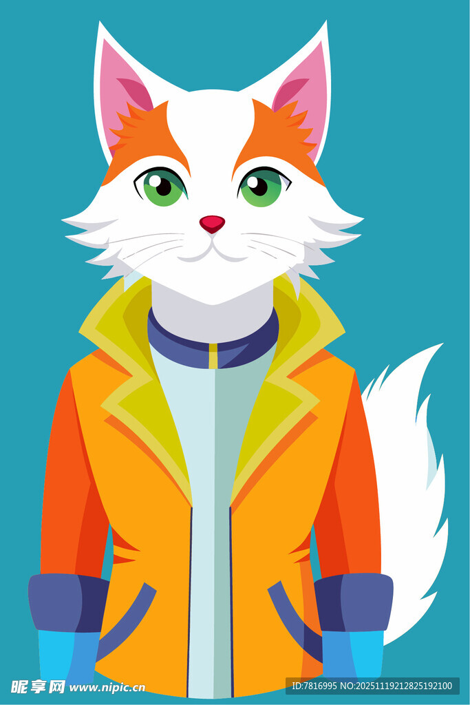 穿着外套的可爱猫咪