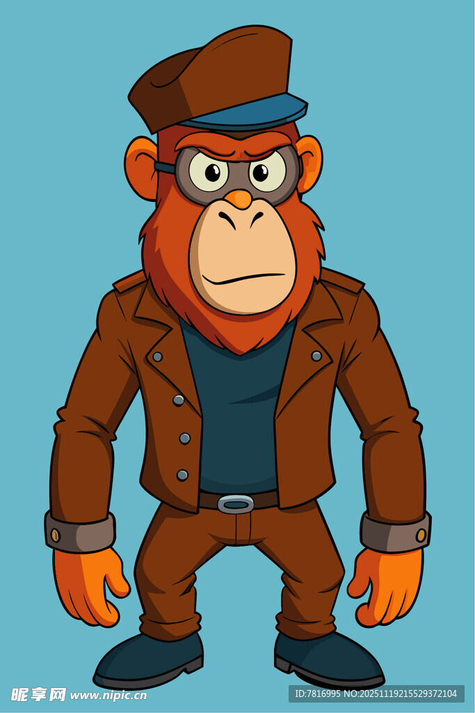 穿皮衣的时髦猴子