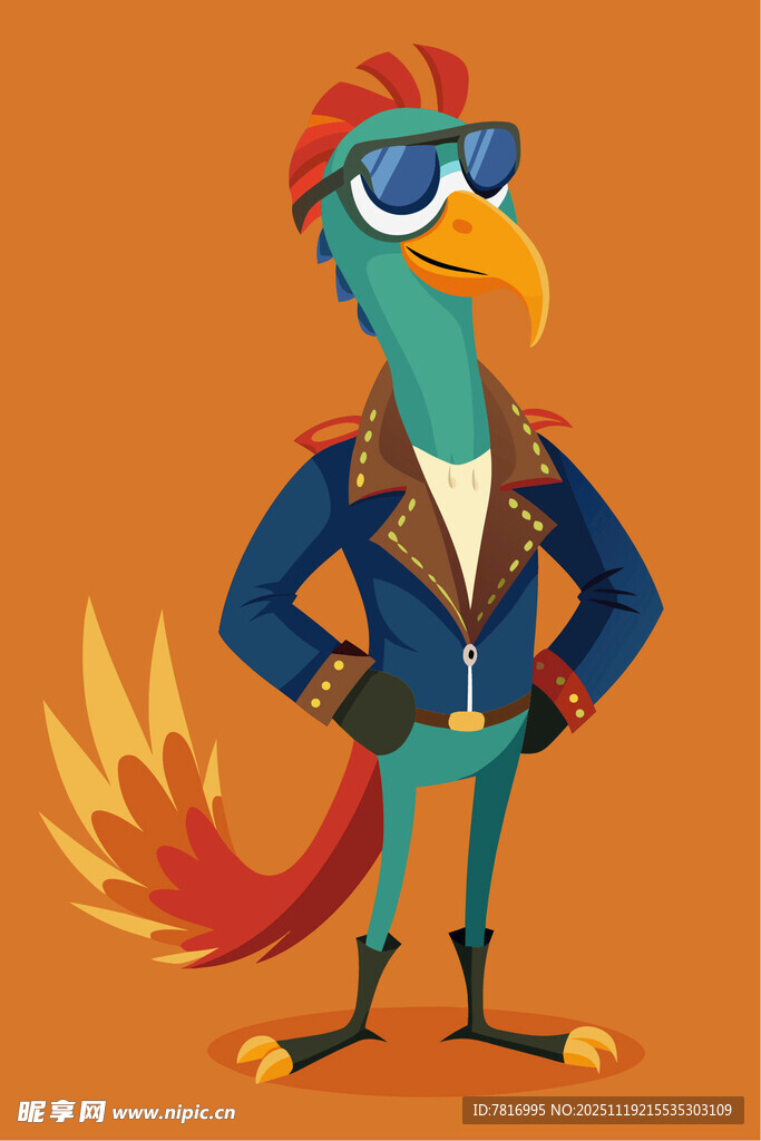 时尚酷炫的公鸡形象