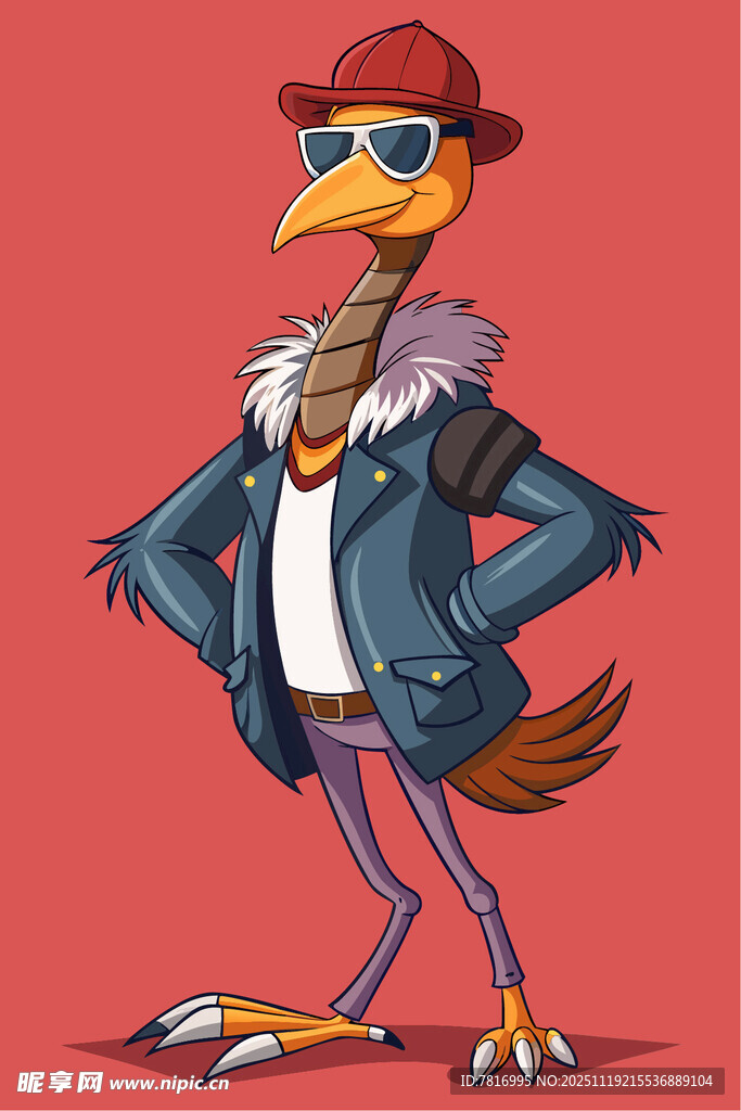 时尚酷炫的卡通公鸡形象