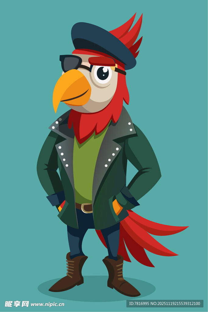 时尚鹦鹉潮男形象