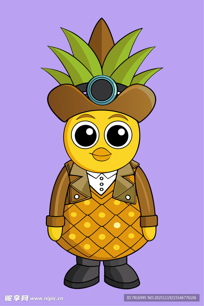 菠萝造型卡通人物形象