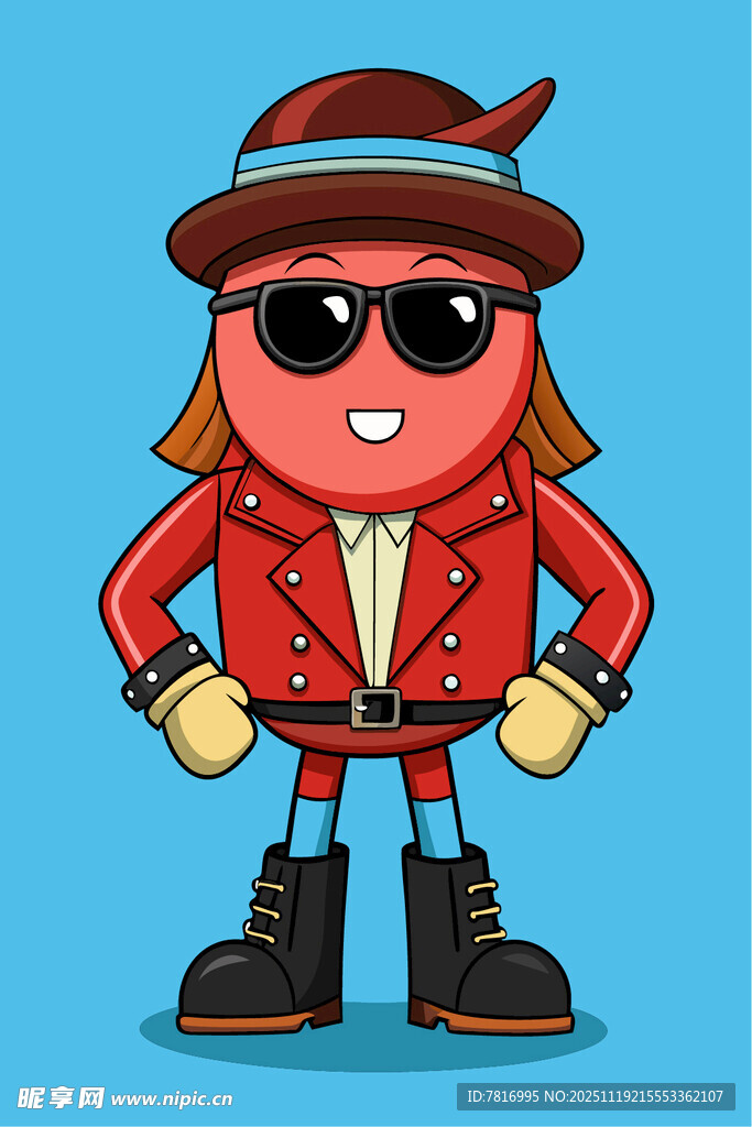 时尚红装卡通人物