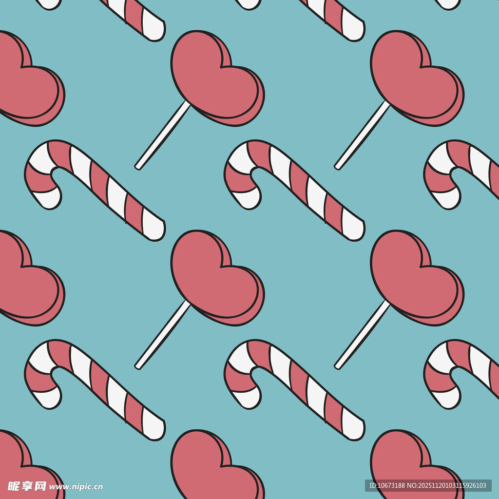 心形糖果棒图案背景