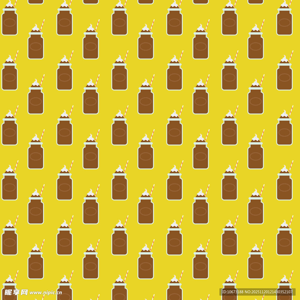 黄色背景上的瓶装图案
