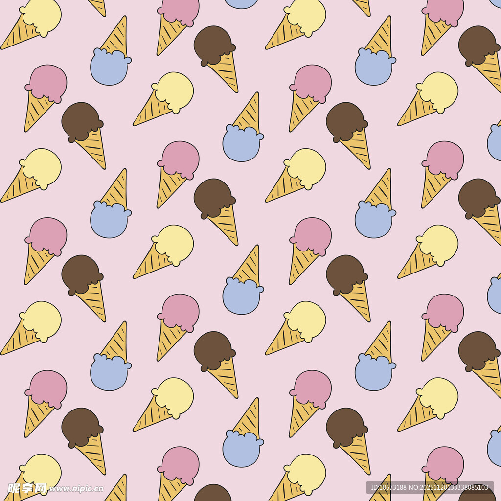 多彩冰淇淋图案背景