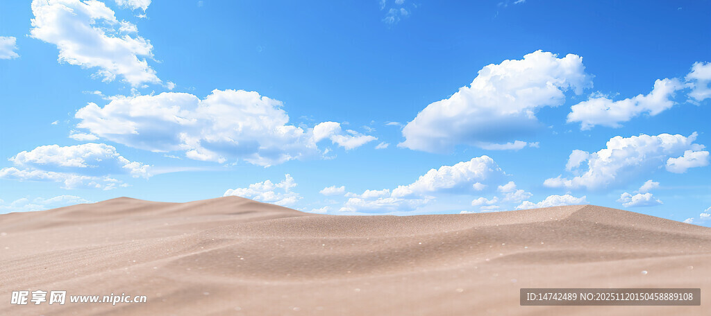 蓝天白云沙漠