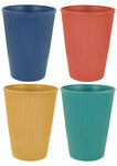 多彩波纹塑料杯组合