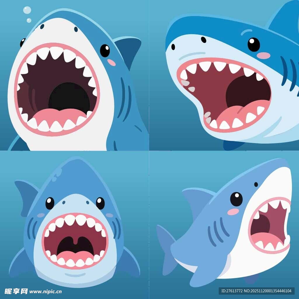 可爱鲨鱼表情集合
