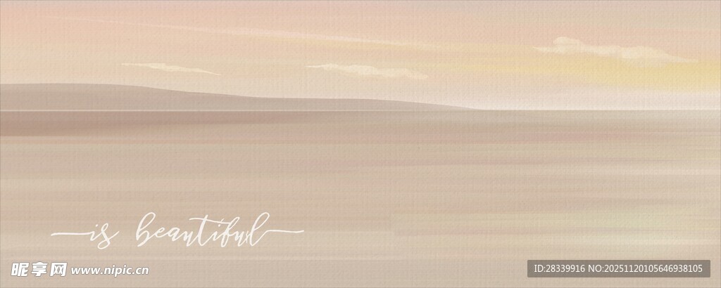 宁静海面的柔和晨光