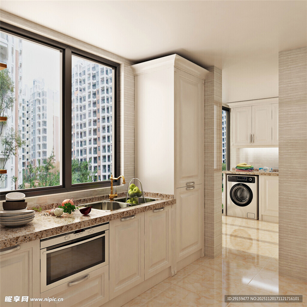 现代简约风明亮厨房空间