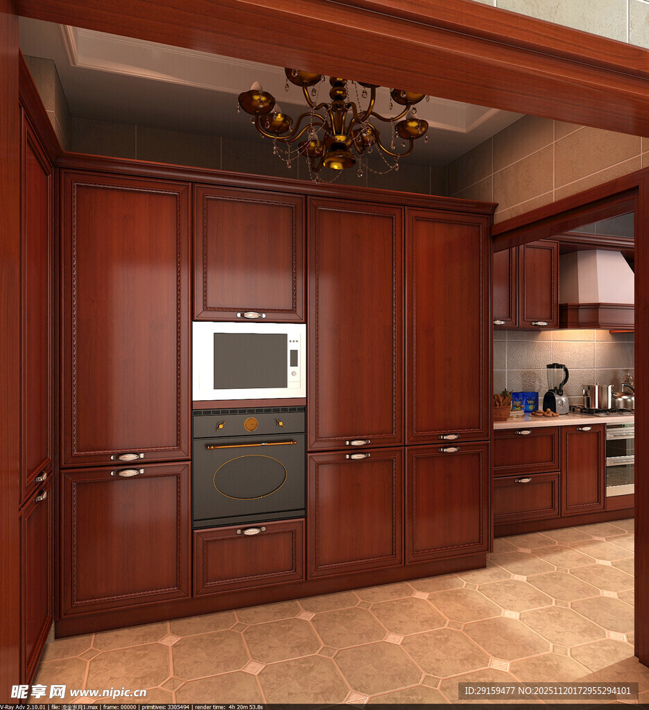 现代实木厨房橱柜设计