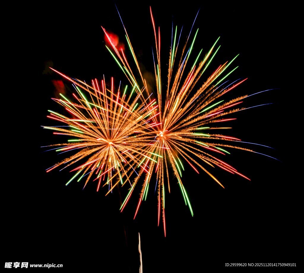 绚丽烟花绽放夜空