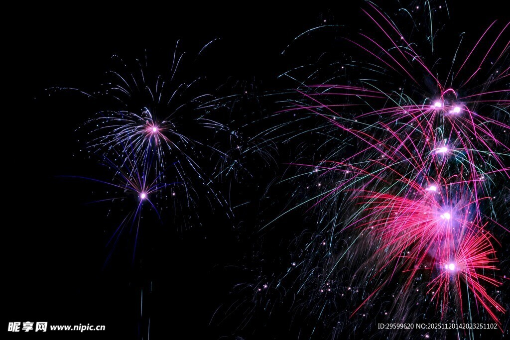绚丽烟花绽放夜空