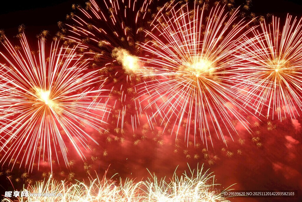绚丽烟花绽放夜空