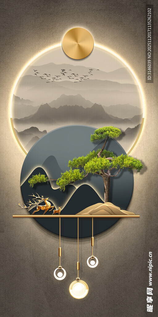 中式禅意山水装饰画意境图