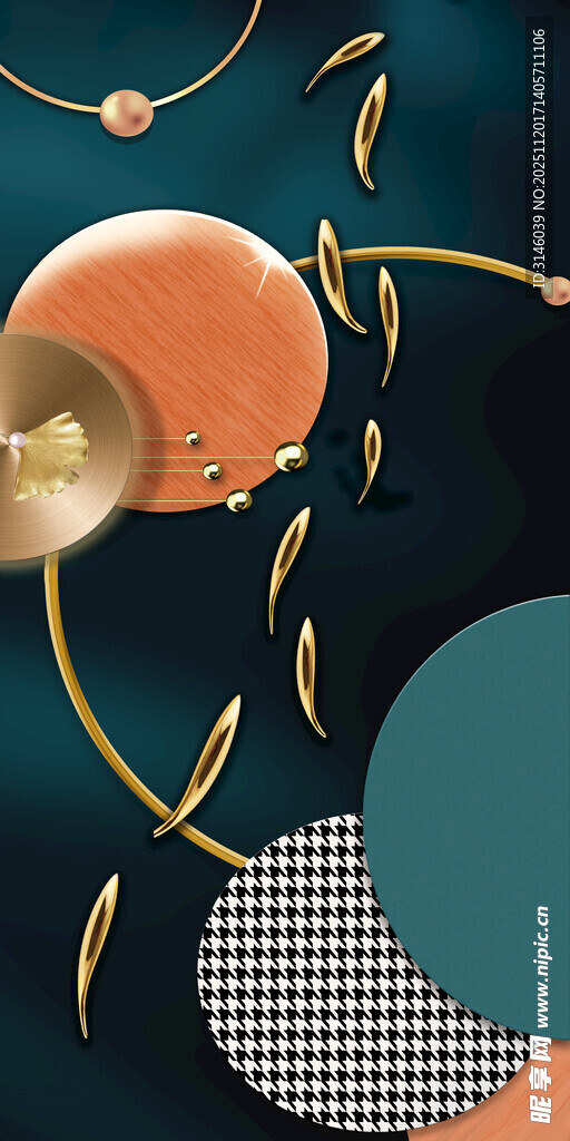 抽象几何元素装饰图案