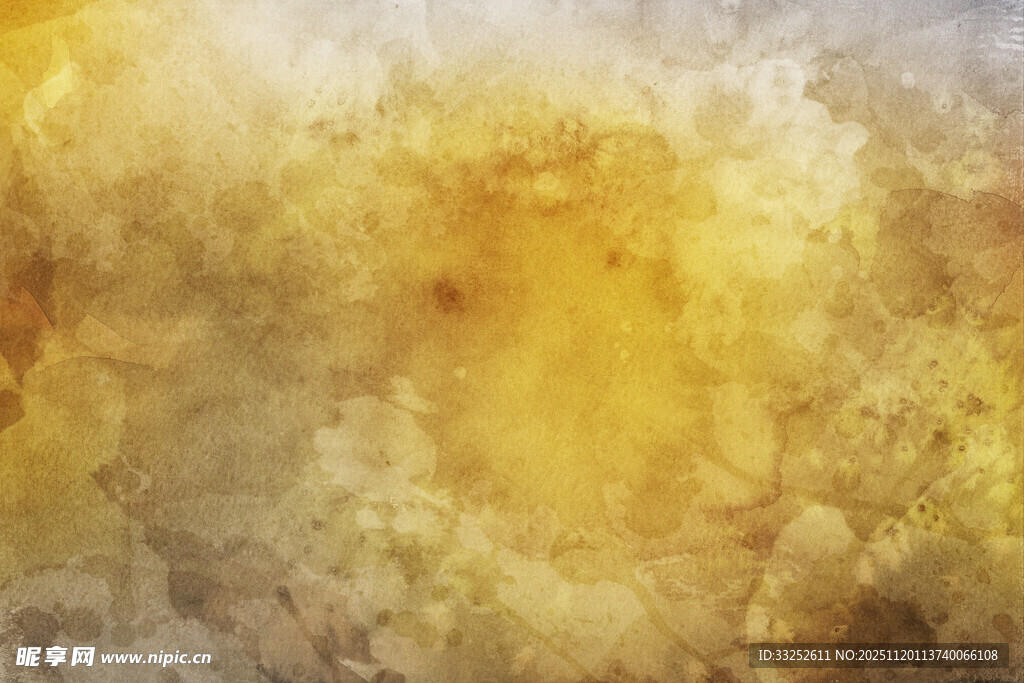 金黄水彩抽象背景纹理