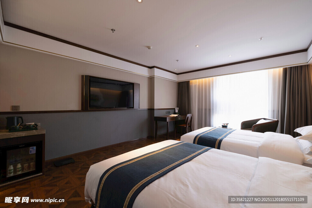 现代风格双床酒店客房