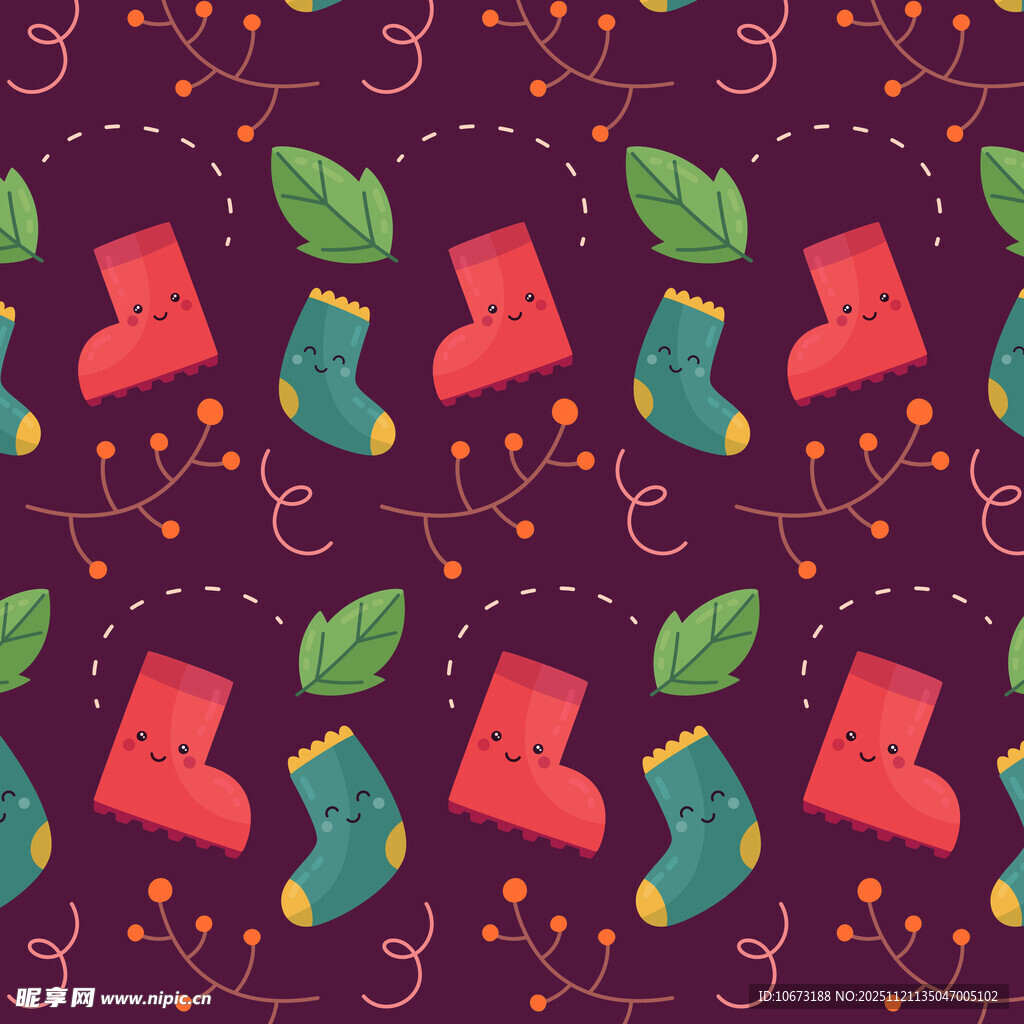 圣诞袜图案背景图