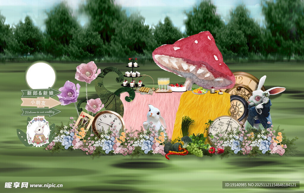 草坪户外生日婚礼甜品区