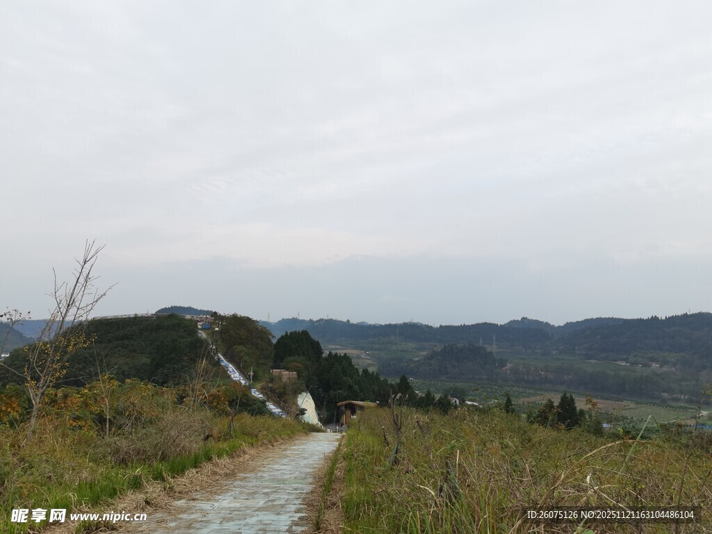 山间小径通往远方的路