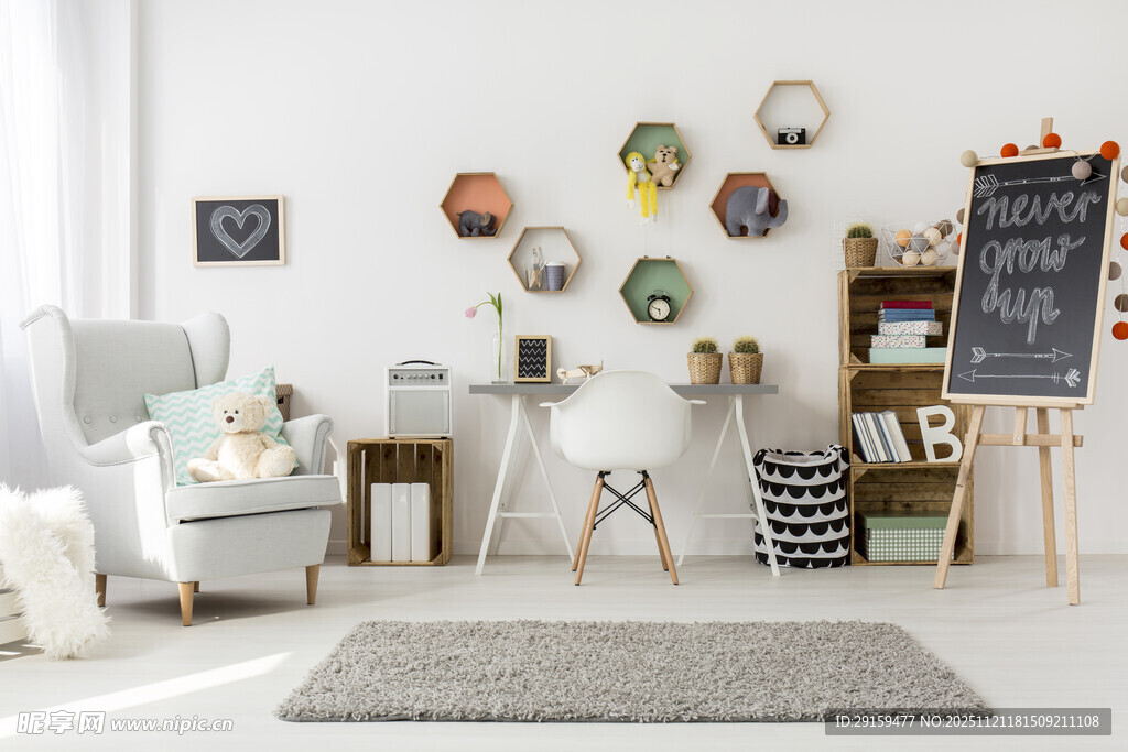 简约北欧风儿童房布置