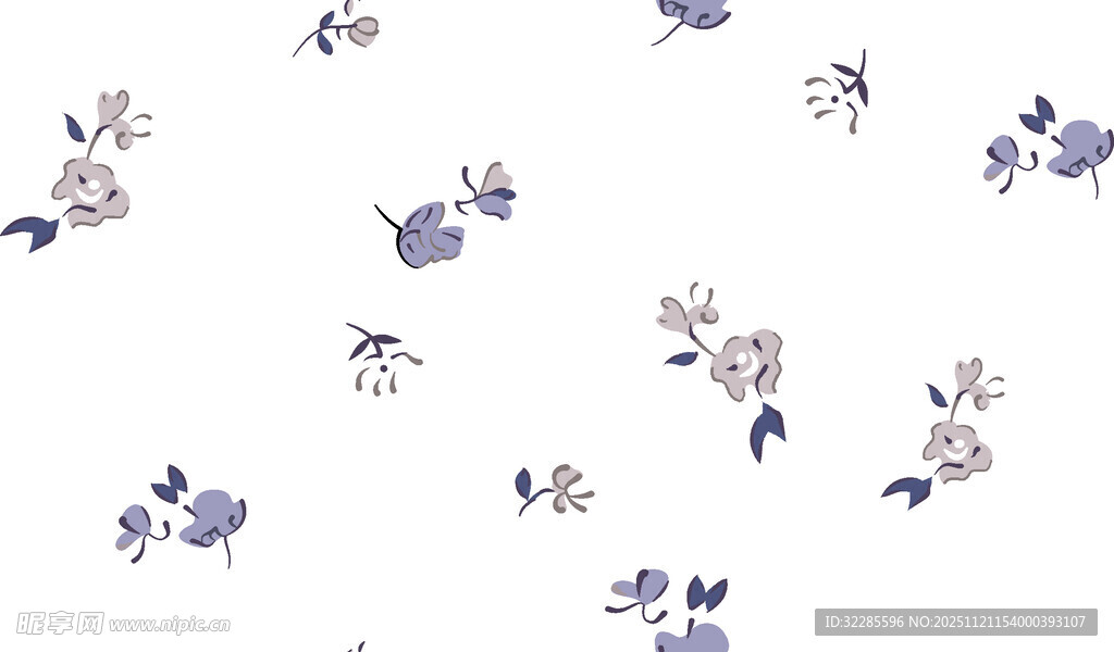 蓝紫色小花图案背景