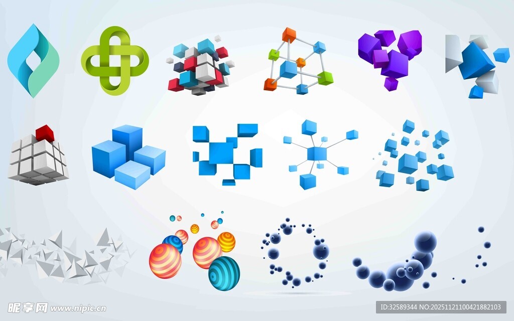 多彩几何图形与装饰元素