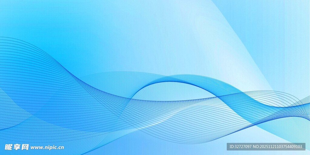 蓝色动感波浪背景图