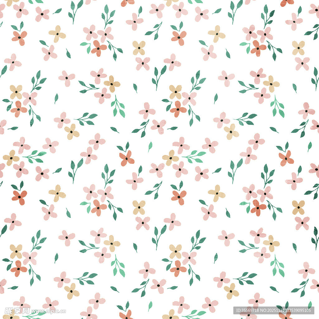 清新花卉图案背景纹理