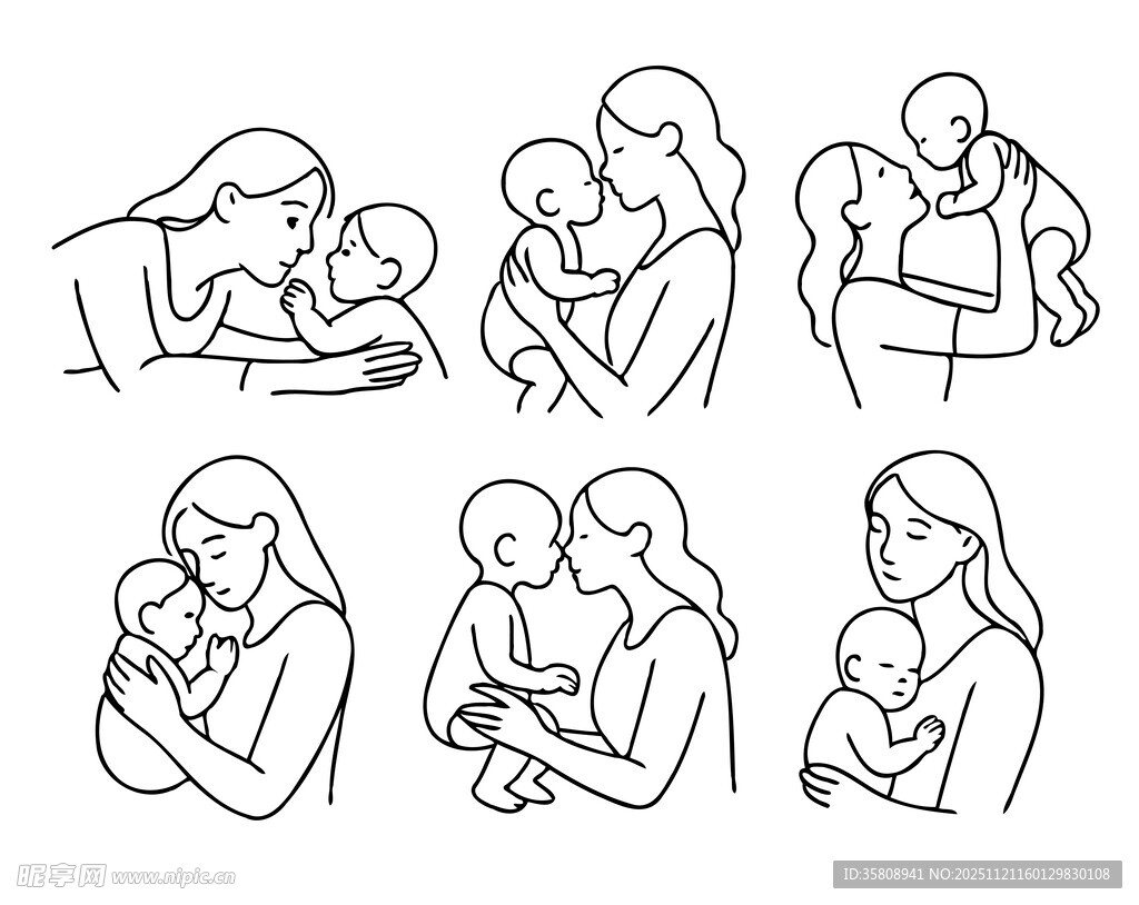 母亲与孩子拥抱插图