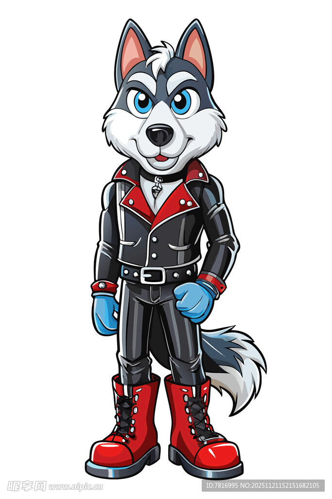 哈士奇拟人化酷炫装扮形象