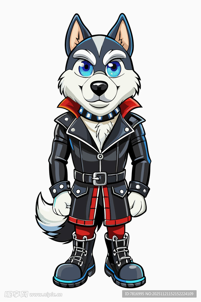 哈士奇拟人化酷炫形象