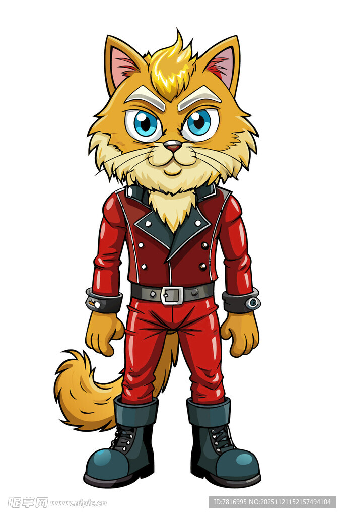 穿红衣的拟人化猫咪