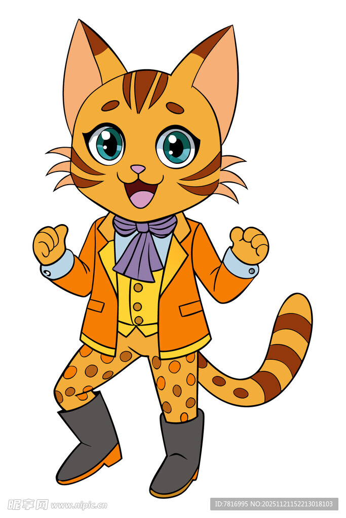 可爱豹纹小猫欢乐装扮