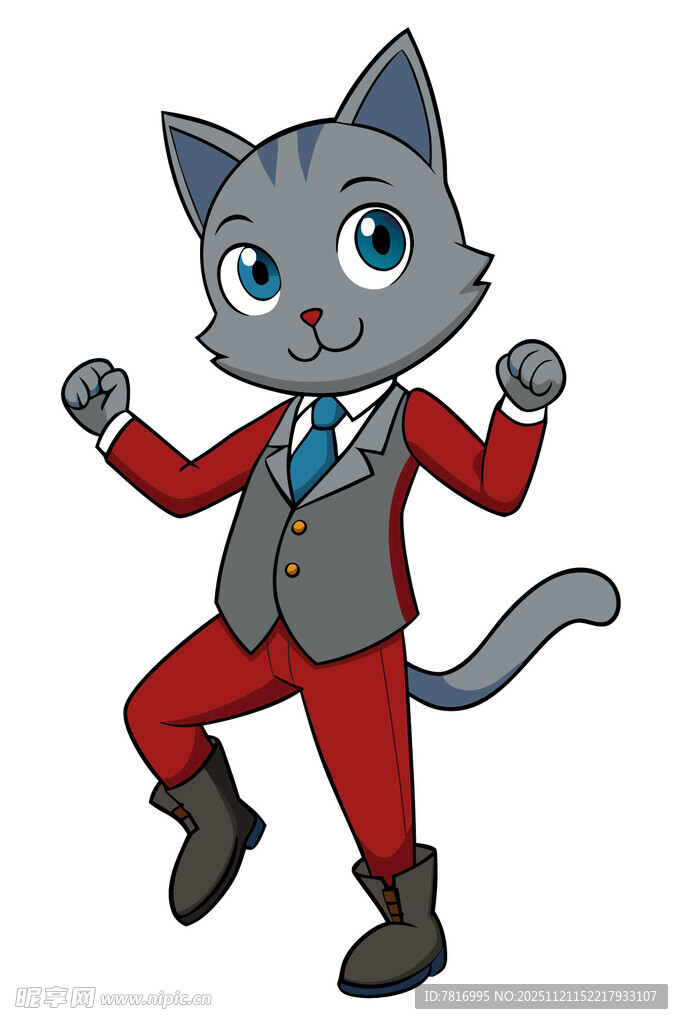 跳舞的西装小猫